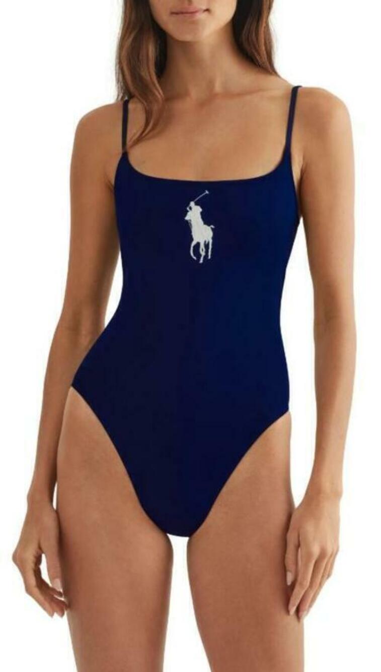 Polo Ralph Lauren Kennedy Navy One Piece Swimsuit NWT Large L